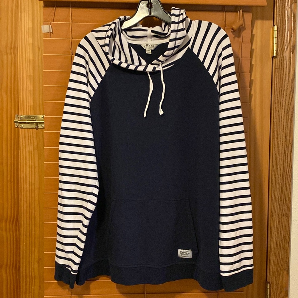 Orvis Navy Striped Hoody